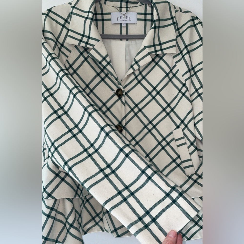 Pearl by Lela Rose Oversize Plaid Jacket L - Picture 3 of 9